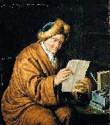 MIERIS, Willem van An Old Man Reading oil